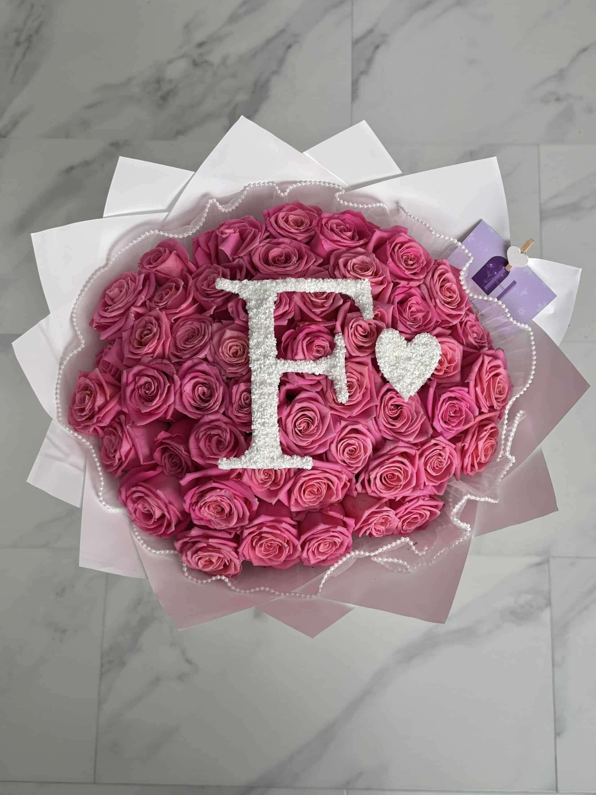 Hot Pink 50 with Initial
